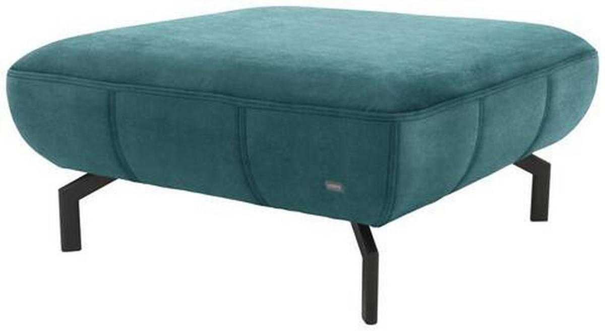 Hocker Looks Xiii - Petrol/Schwarz, Design, Textil (83/44/83cm) - LOOKS by W.Joop