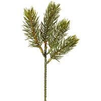 Weihnachtsdeko Zweig Kunststoff Grün, H: 24 cm - Braun/Grün, Basics, Kunststoff (24cm)