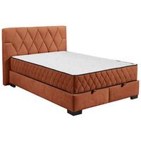 Boxbett Nagol B - Cognac/Schwarz, MODERN, Holzwerkstoff/Textil (140/200cm) - MID.YOU