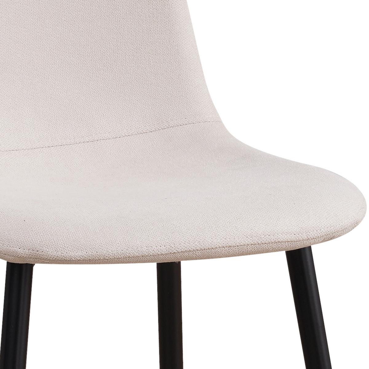 Stuhl Lola Bezug: Mikrofaser Creme 4er-Set - Creme/Schwarz, Basics, Textil/Metall (43/85/54cm) - P & B