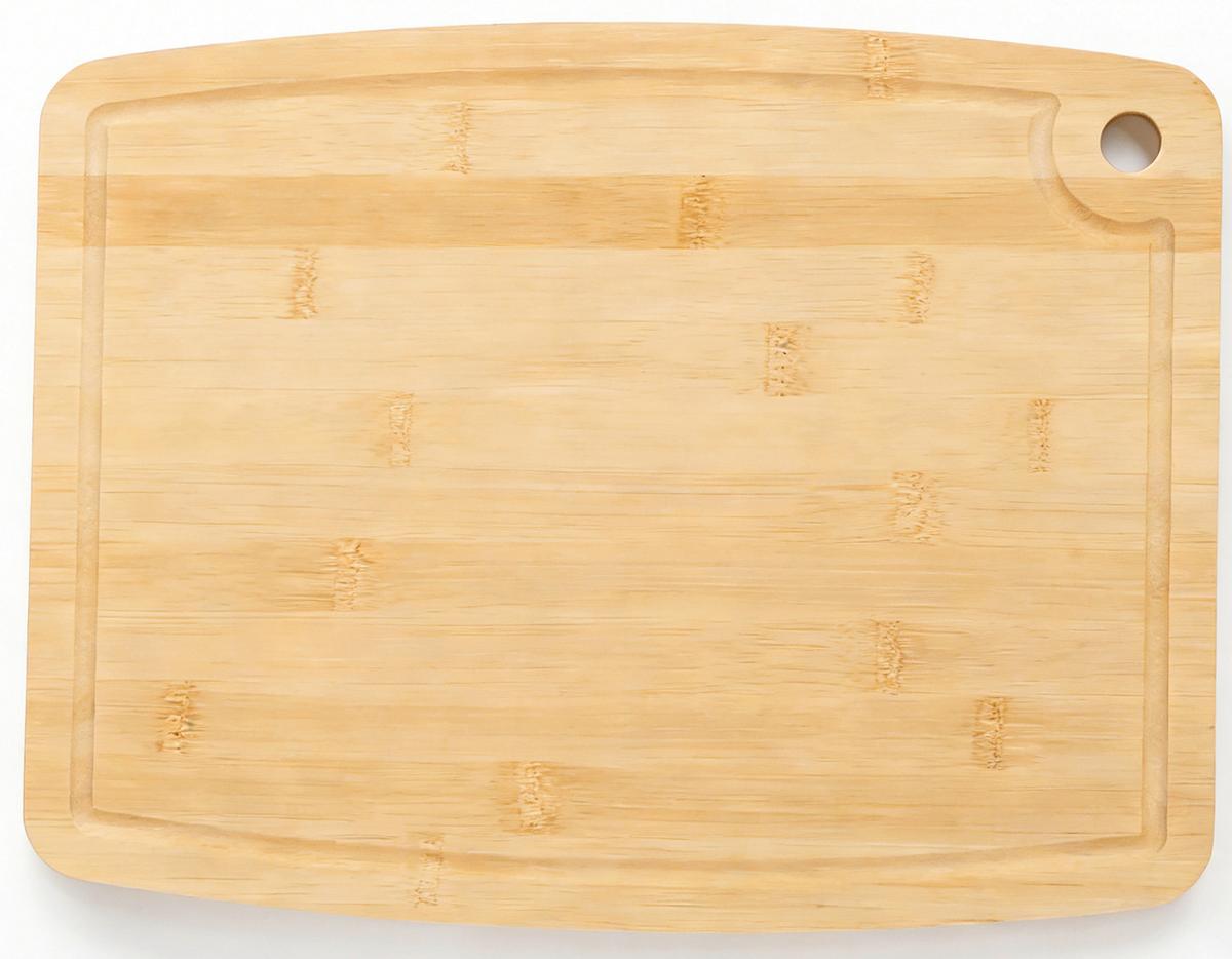 Schneidebrett aus Bambus Theo L: 40 cm - Naturfarben, Basics, Holz (40/30/1,5cm) - Luca Bessoni