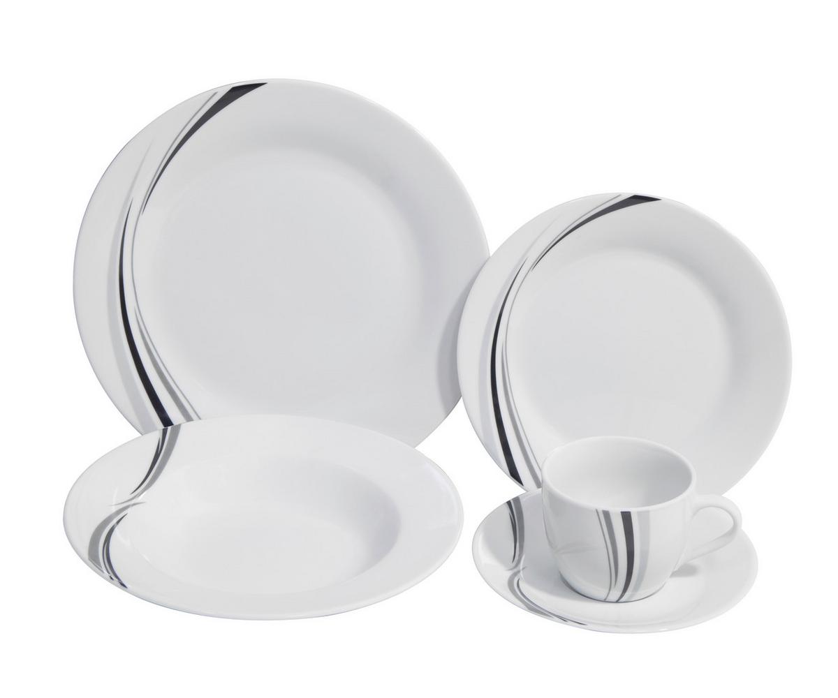 Kombiservice Liddy - Schwarz/Weiß, MODERN, Keramik - Luca Bessoni