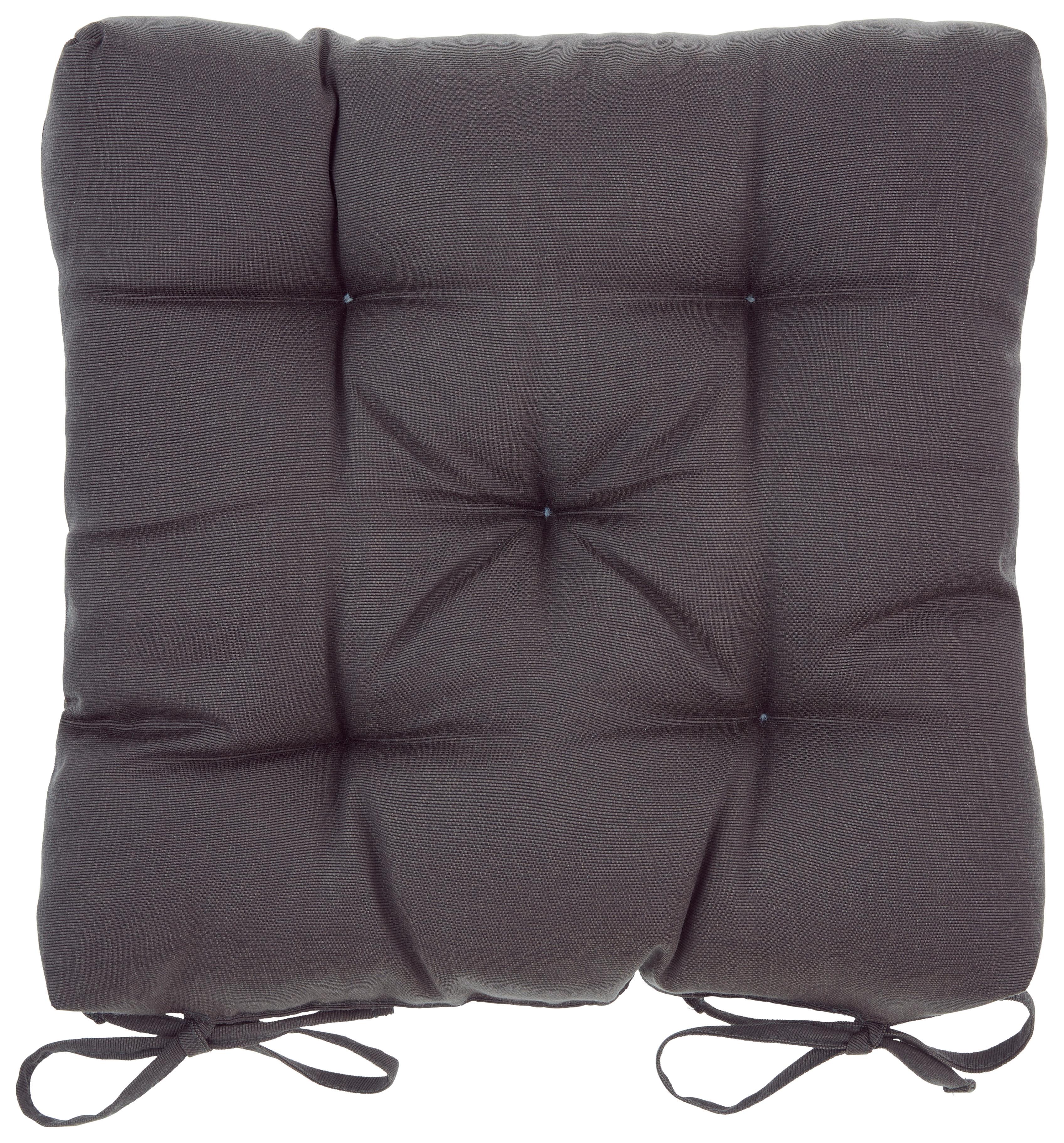 Sitzkissen Bea 40x40cm Anthrazit - Anthrazit, ROMANTIK / LANDHAUS, Textil (40/40/7cm) - James Wood