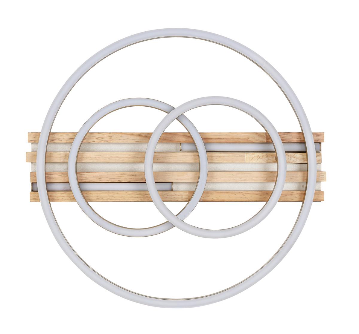 LED-DECKENLEUCHTE CELAL - Champagner/Eichefarben, Basics, Holzwerkstoff/Kunststoff (42/40/7cm) - Luca Bessoni