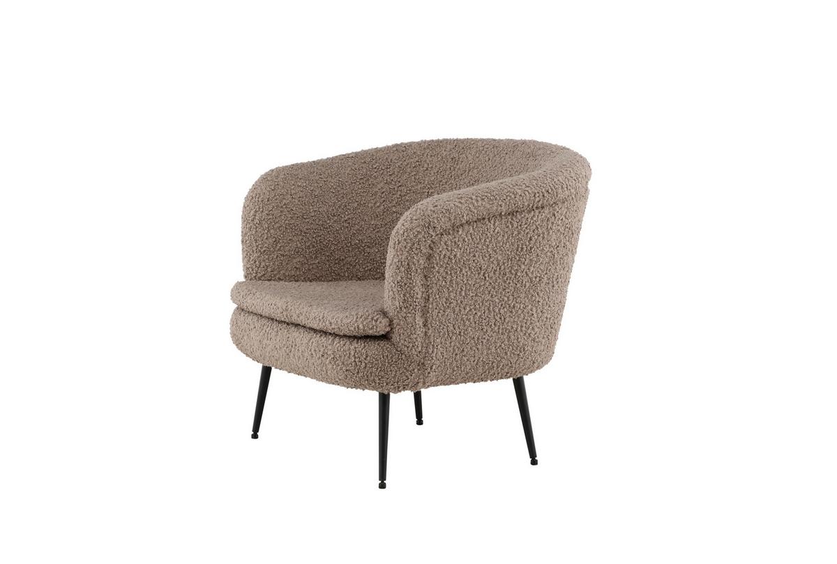 Sessel Nordkoster - Hellbraun/Schwarz, Design, Textil/Metall (81/75/80cm) - Livetastic