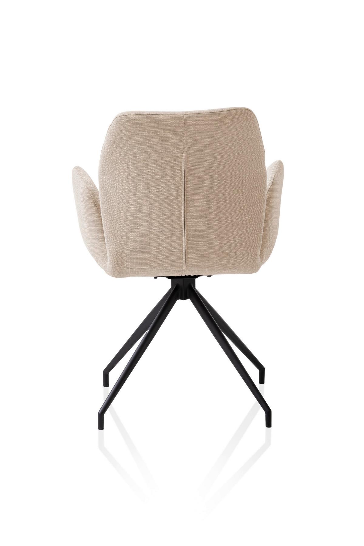 Armlehnstuhl Beige B: 59cm - Beige/Schwarz, MODERN, Textil/Metall (59/88/58cm) - Livetastic