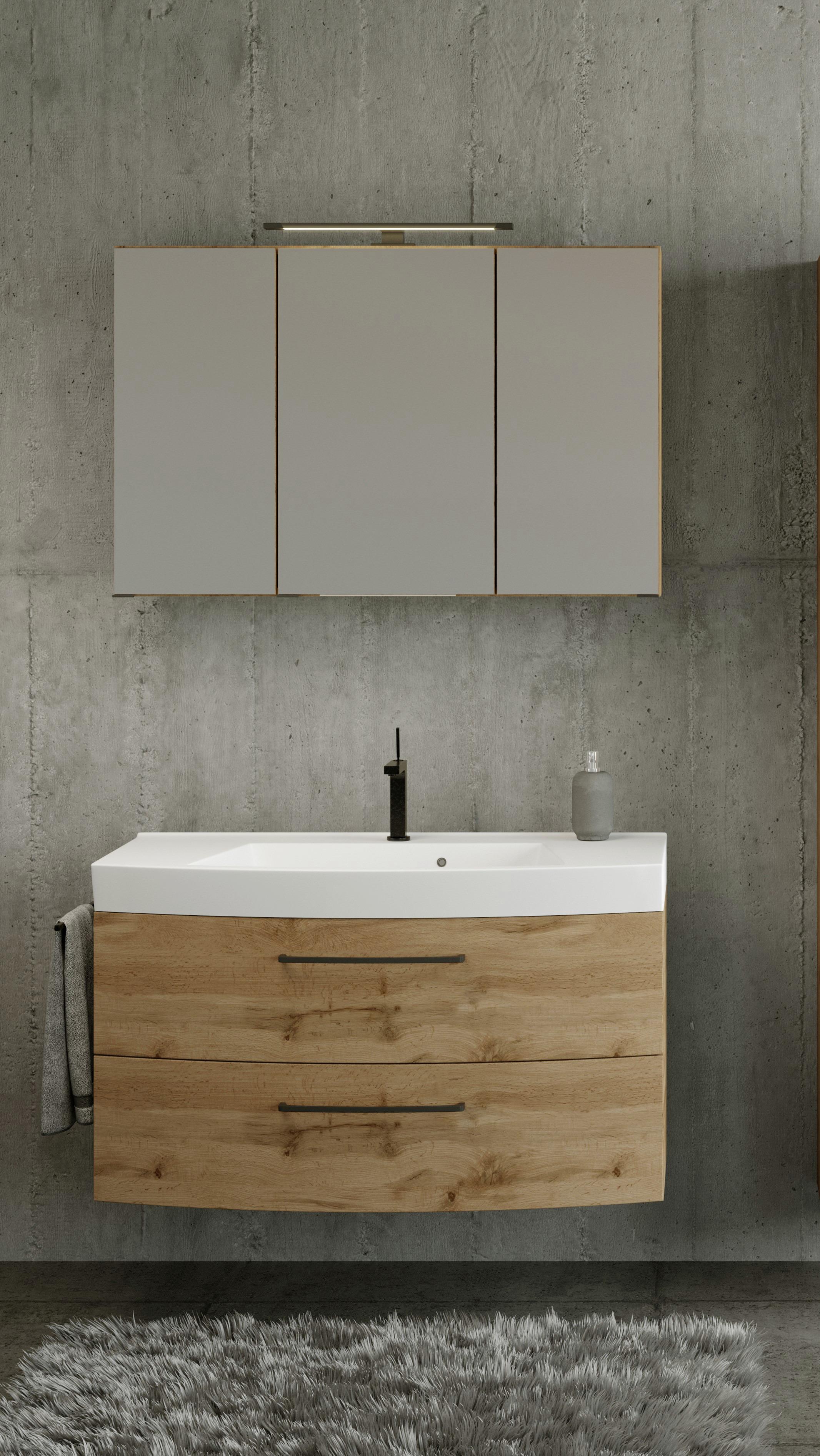 Badmöbel-Set Manchester B: 100 cm Eiche Wotan Dekor