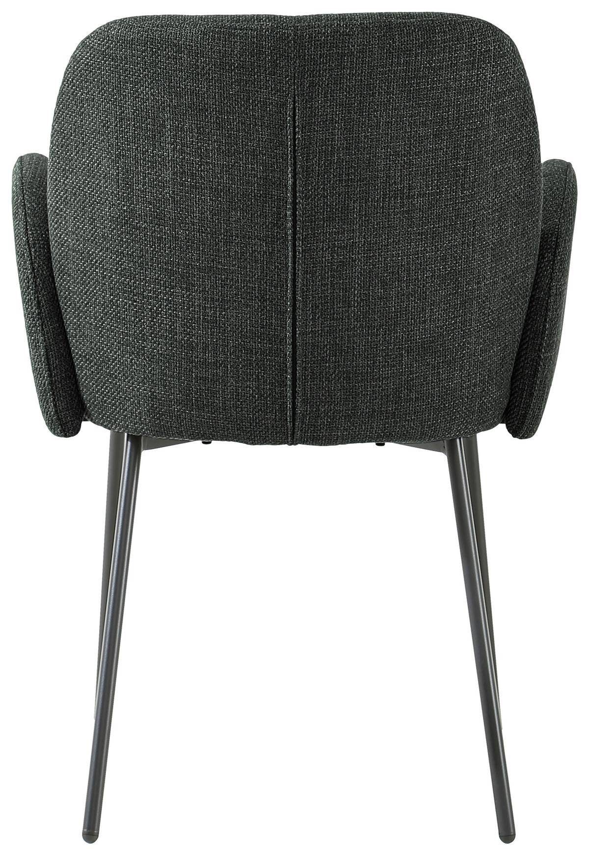 Armlehnstuhl Pauline Leinenoptik Grau, B: 62 Cm - Schwarz/Grau, KONVENTIONELL, Holz/Textil (62/85/64cm) - MID.YOU
