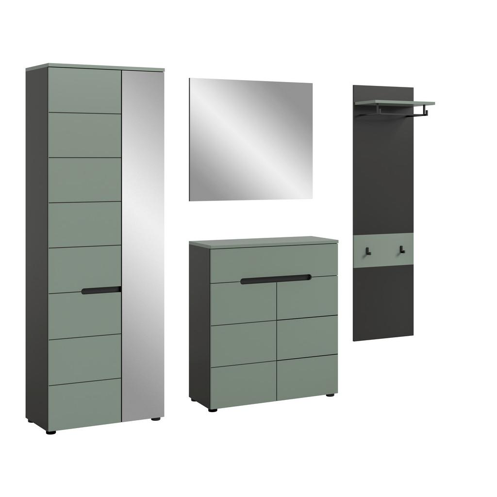 Garderobe Canu 4-Teilig Grau/Grün B: 220 cm