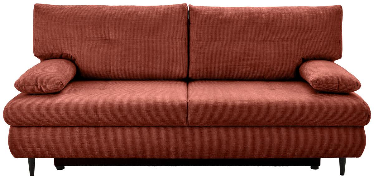 Schlafsofa Virgo - Terracotta/Schwarz, KONVENTIONELL, Textil (212/97/105cm) - MID.YOU