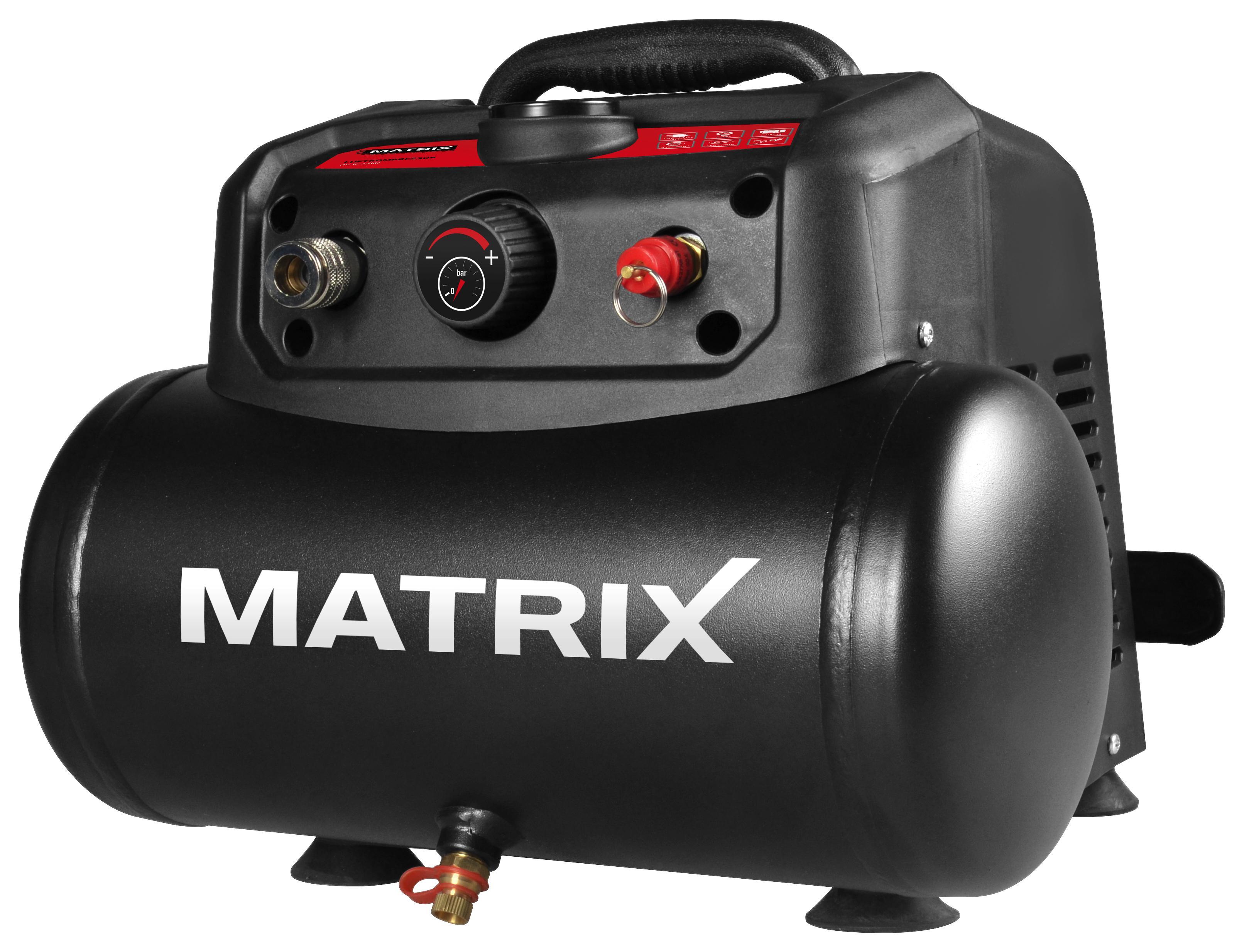 Druckluftkompressor 6l AC 6-1200 - Schwarz, MODERN, Kunststoff/Metall (39/37/34cm) - Matrix