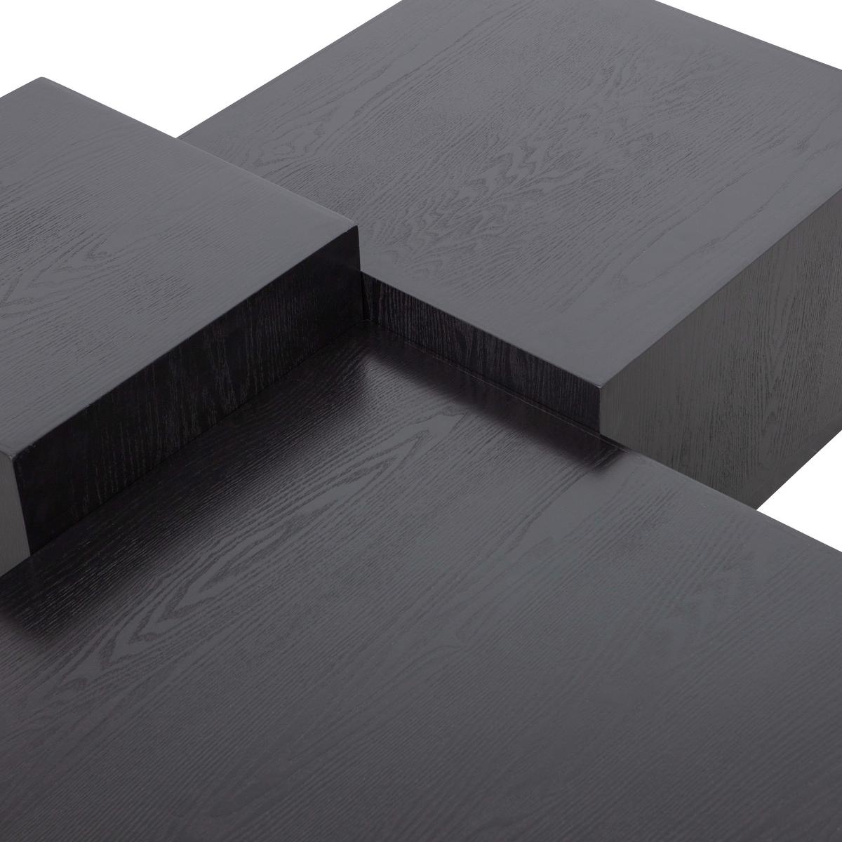 Beistelltischset Pim Schwarz 3-Teilig - Schwarz, Design, Holzwerkstoff - Livetastic