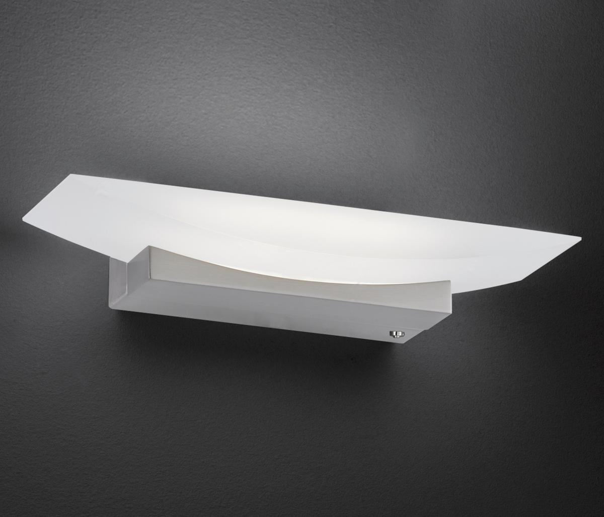 LED-Wandleuchte Bowl 1-Flammig Farbwechsler dimmbar - Nickelfarben, Design, Glas/Metall (30/6/6cm) - Fischer & Honsel