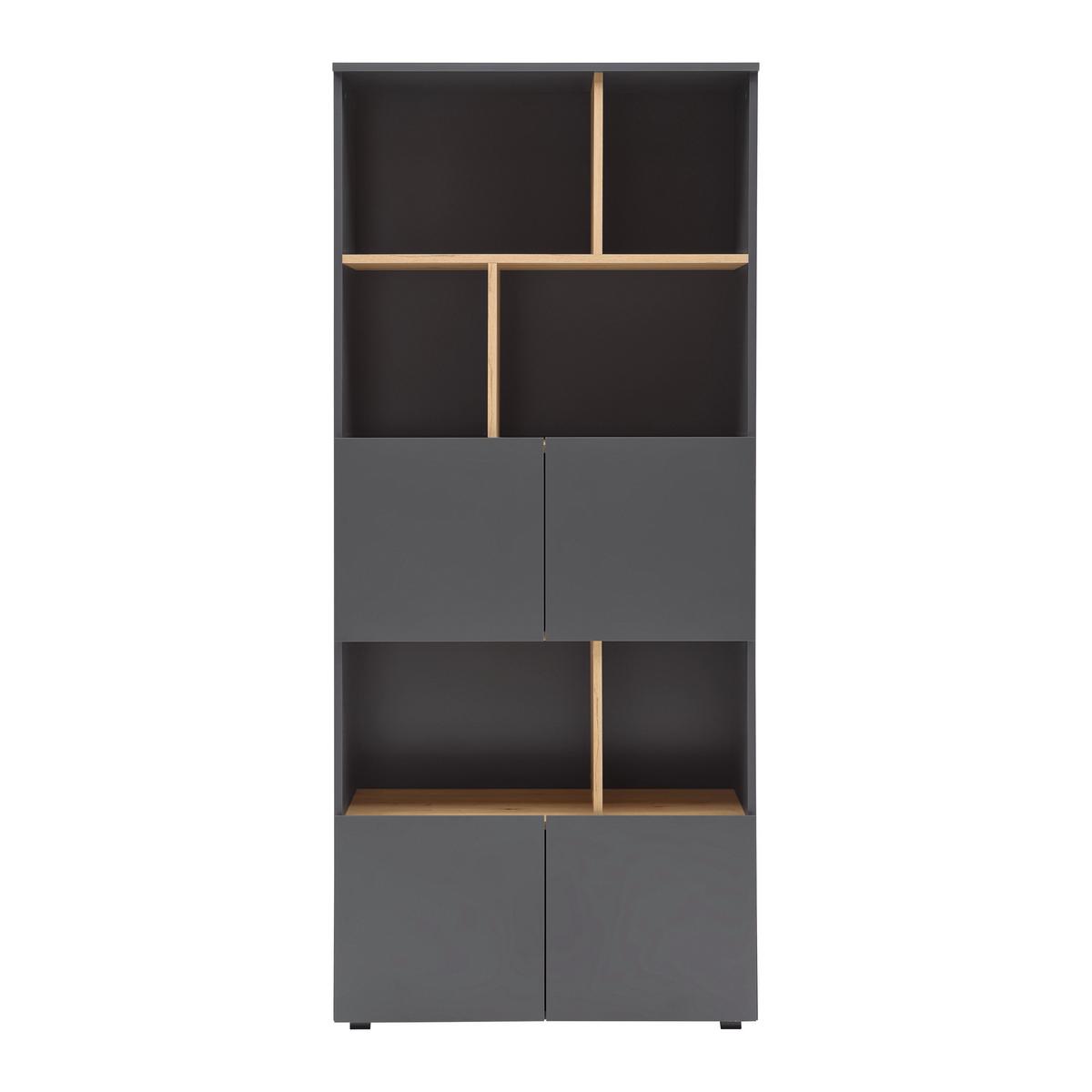 REGÁL SAVANNA -EXKLUSIV- - černá/antracitová, Moderní, kompozitní dřevo/plast (80/180/35cm) - Mömax