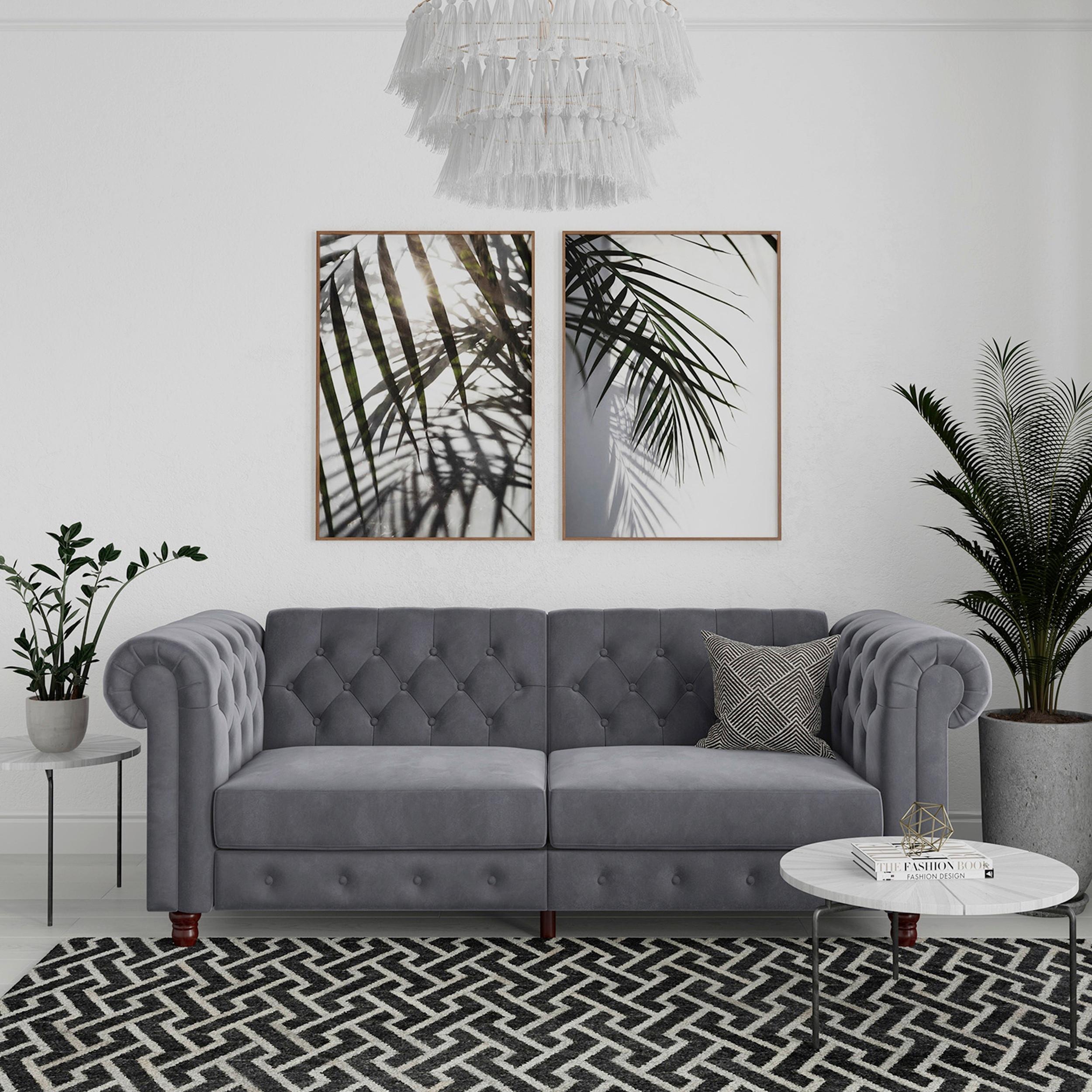 Schlafsofa Firenze Anthrazit, mit Schlaffunktion - Anthrazit/Schwarz, Basics, Textil (236/83/87cm) - Livetastic