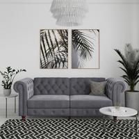 Schlafsofa Firenze Anthrazit, mit Schlaffunktion - Anthrazit/Schwarz, Basics, Textil (236/83/87cm) - Livetastic