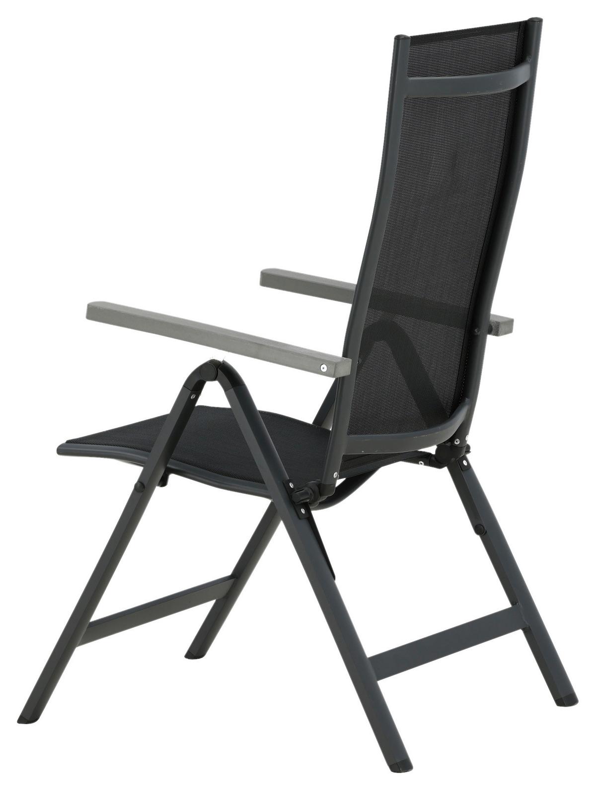 Gartensessel-Set Albany Aluminium - Schwarz, KONVENTIONELL, Metall (59/109,5/67cm) - Gardenson