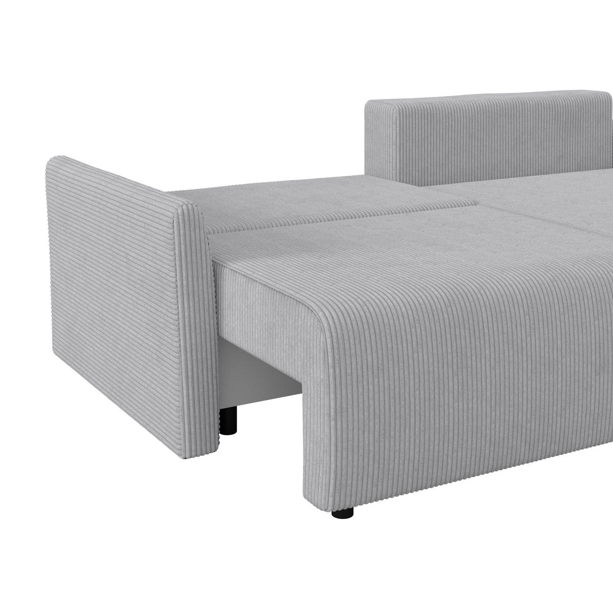 Ecksofa mit Schlaffunktion Sonos Silberfarben 228x146 cm - Ecru/Silberfarben, MODERN, Textil (228/146cm)