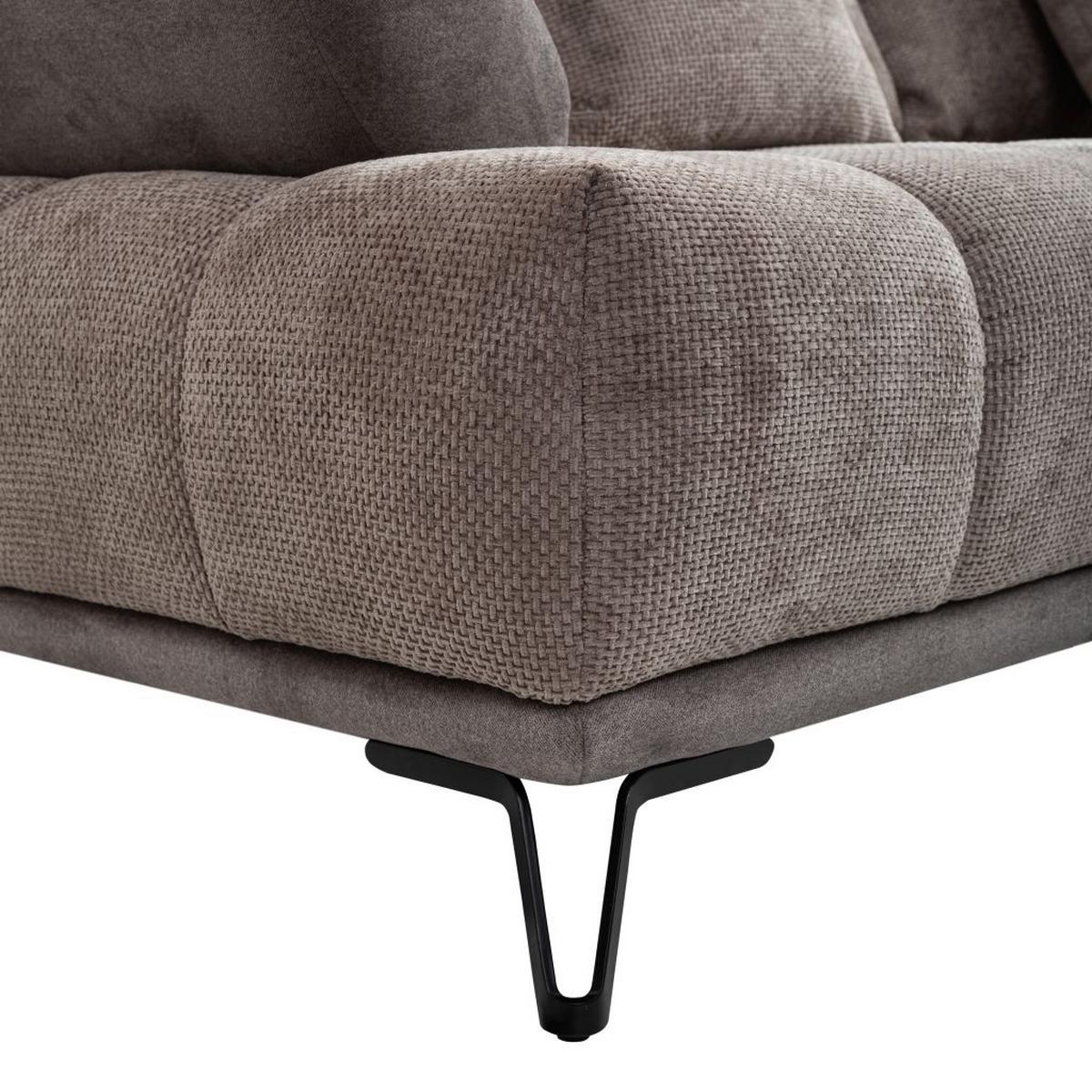 LARGO, pravá, šedohnědá, potřeba šíŕky dveří 90 cm - černá/šedohnědá, Moderní, kov/textil (262/184cm)