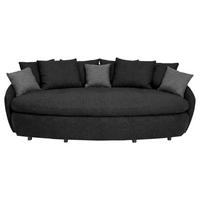 Megasofa Aruba 2 mit Kissen B: 238cm,schwarz Chenille - Schwarz/Grau, Trend, Textil (238/80/140cm) - Luca Bessoni