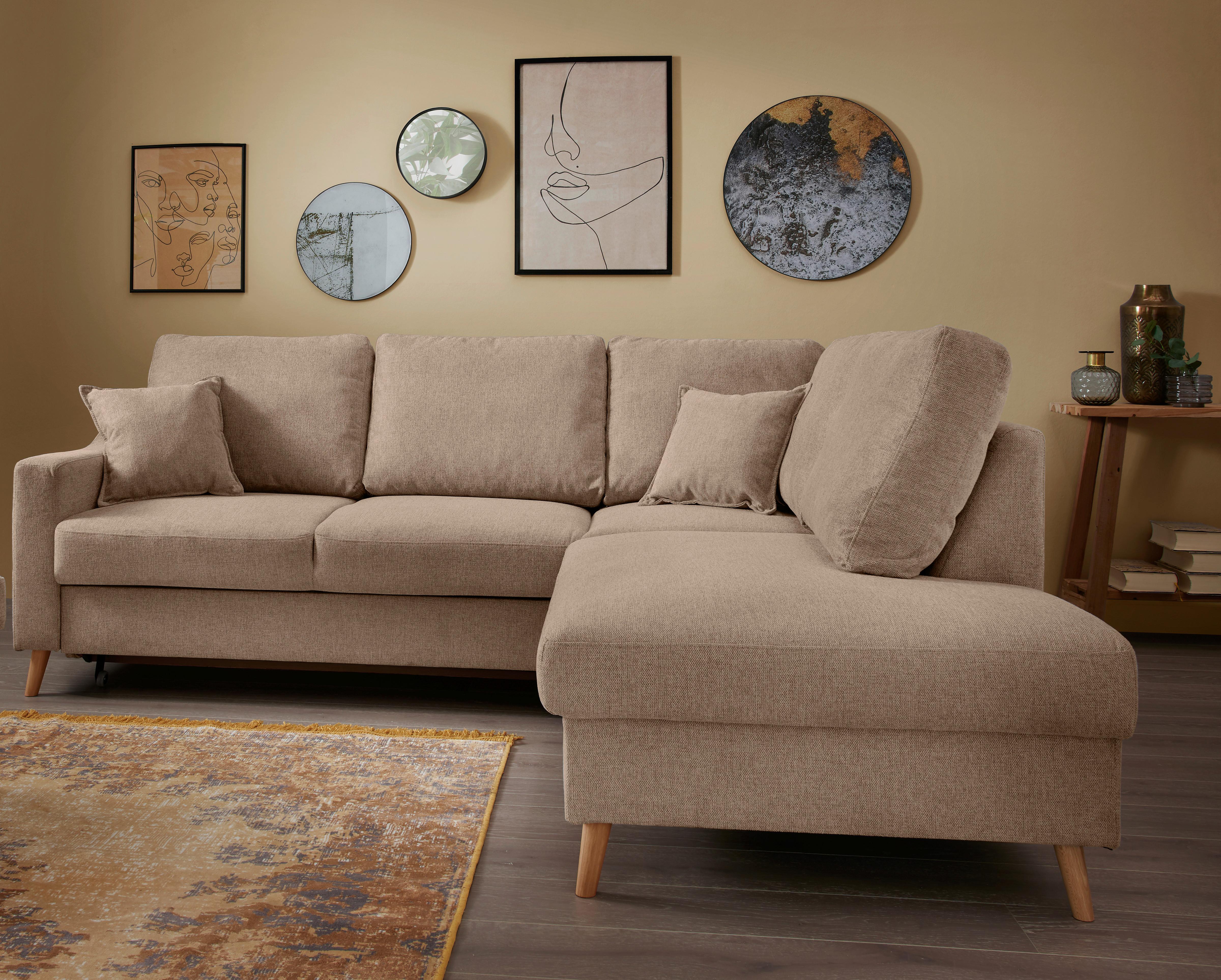 Ecksofa Valentina Hellbraun S: 230x200 Cm - Hellbraun/Naturfarben, MODERN, Textil (230/200cm) - Livetastic