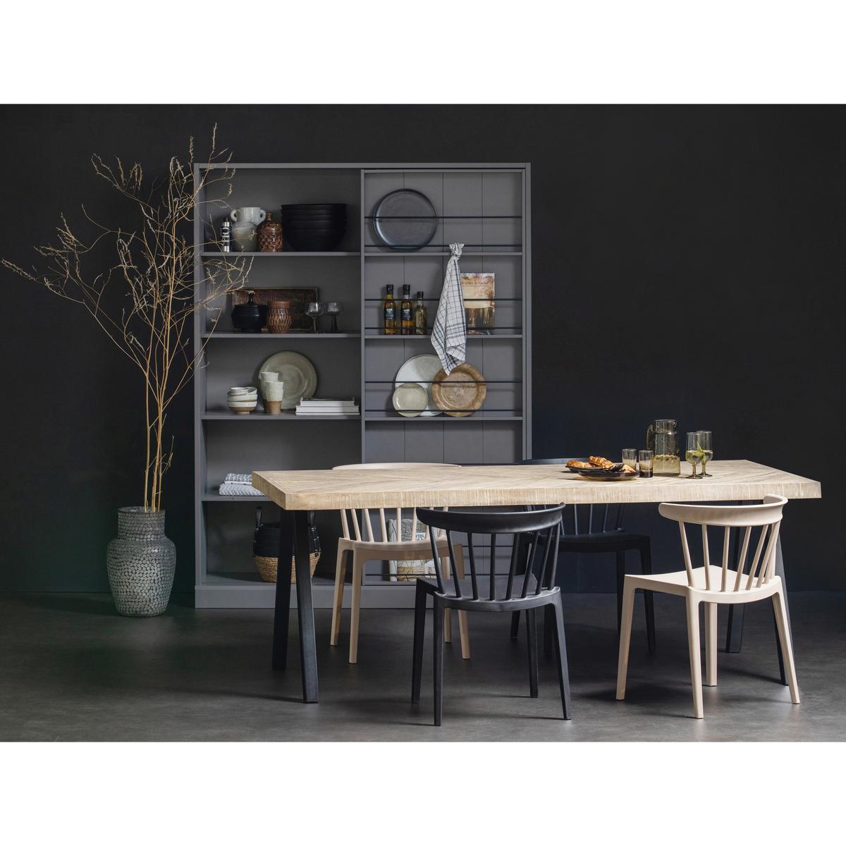 Esstisch Tablo Eichefarben B: 200 cm - Eichefarben/Schwarz, Design, Holz/Metall (200/90/75cm) - Livetastic