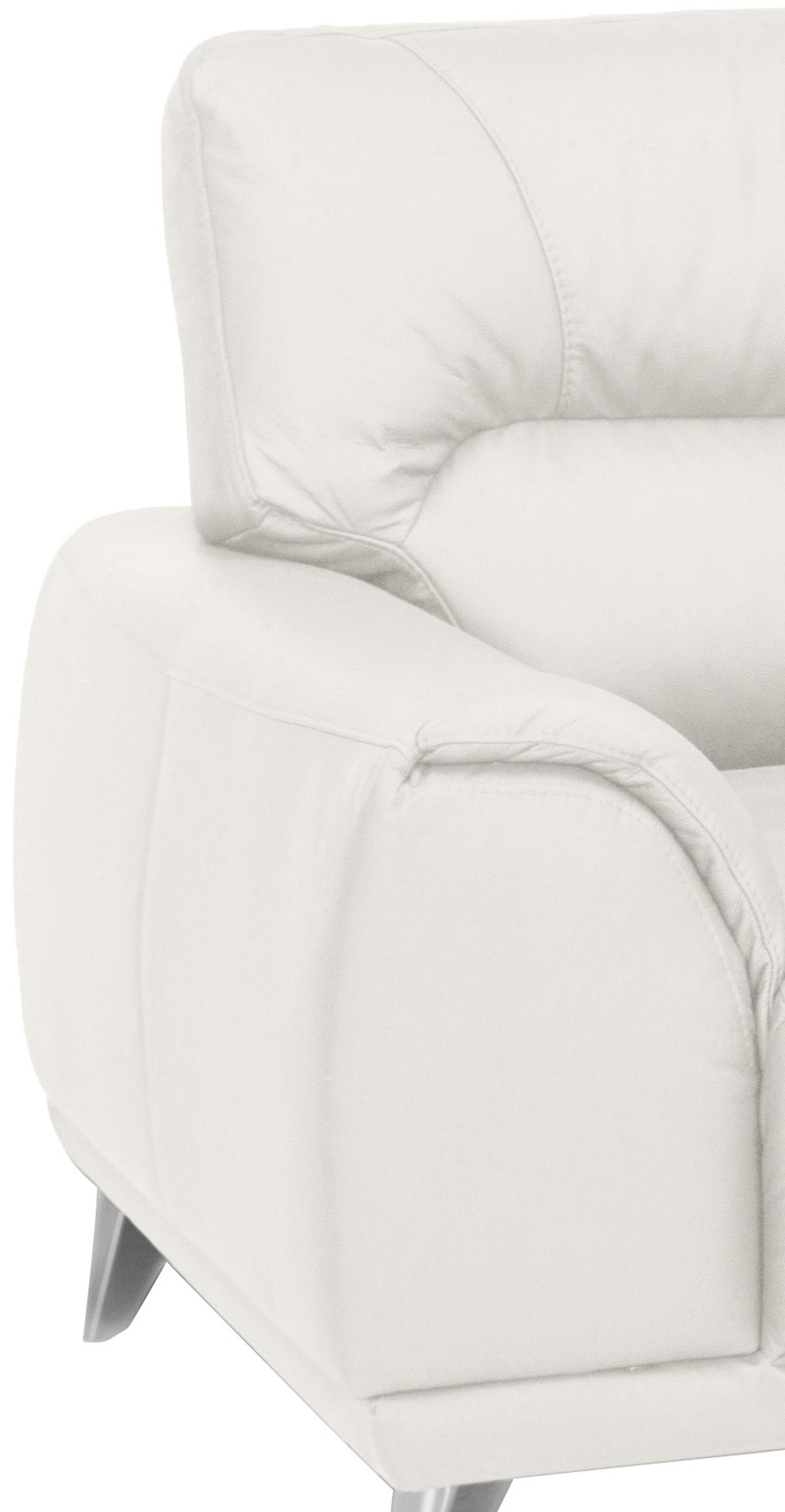 Fernsehsessel Frisco Lederlook Weiß - Chromfarben/Weiß, MODERN, Textil/Metall (112/92/96cm) - MID.YOU