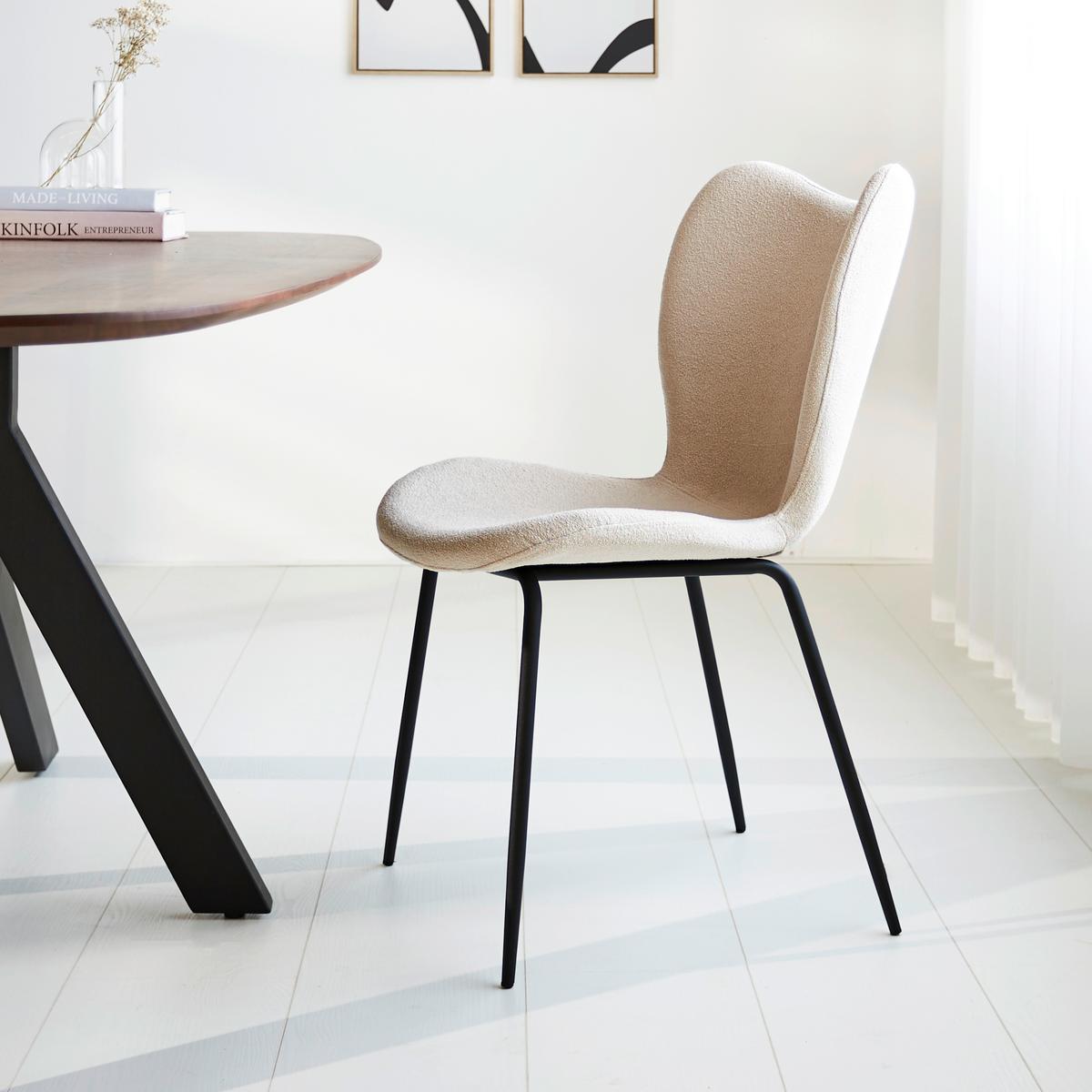 Stuhl-Set Caen Beige B: 50 cm - Beige/Schwarz, MODERN, Textil/Metall (50/88,5/42cm) - MID.YOU
