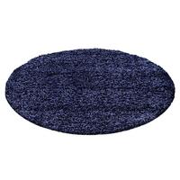 Hochflor Teppich Dunkelblau Life Rund Ø 200 cm - Dunkelblau, KONVENTIONELL, Textil (200cm) - Novel