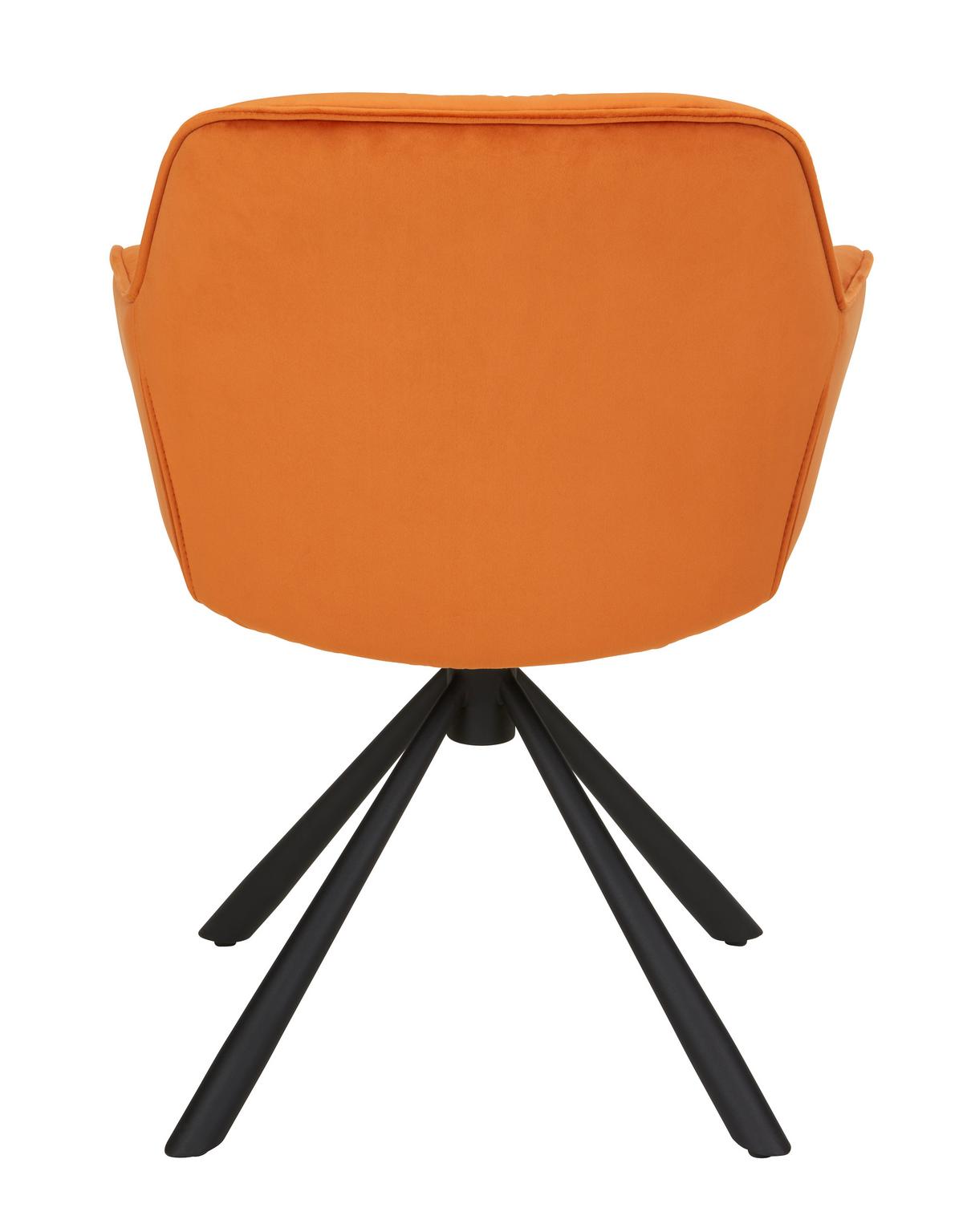 Židle EILEEN oranžová - oranžová/černá, Lifestyle, kov/textil (68/86/64cm) - Premium Living