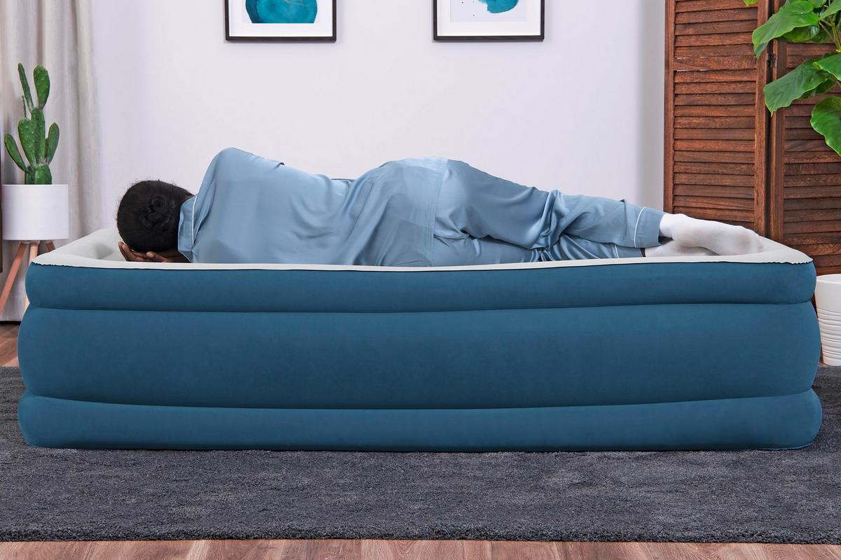 Luftbett Lennard 191x97x46 Cm Bis 150kg, Inkl. Pumpe - Dunkelblau/Grau, KONVENTIONELL, Kunststoff/Metall (191/97/46cm) - Bestway