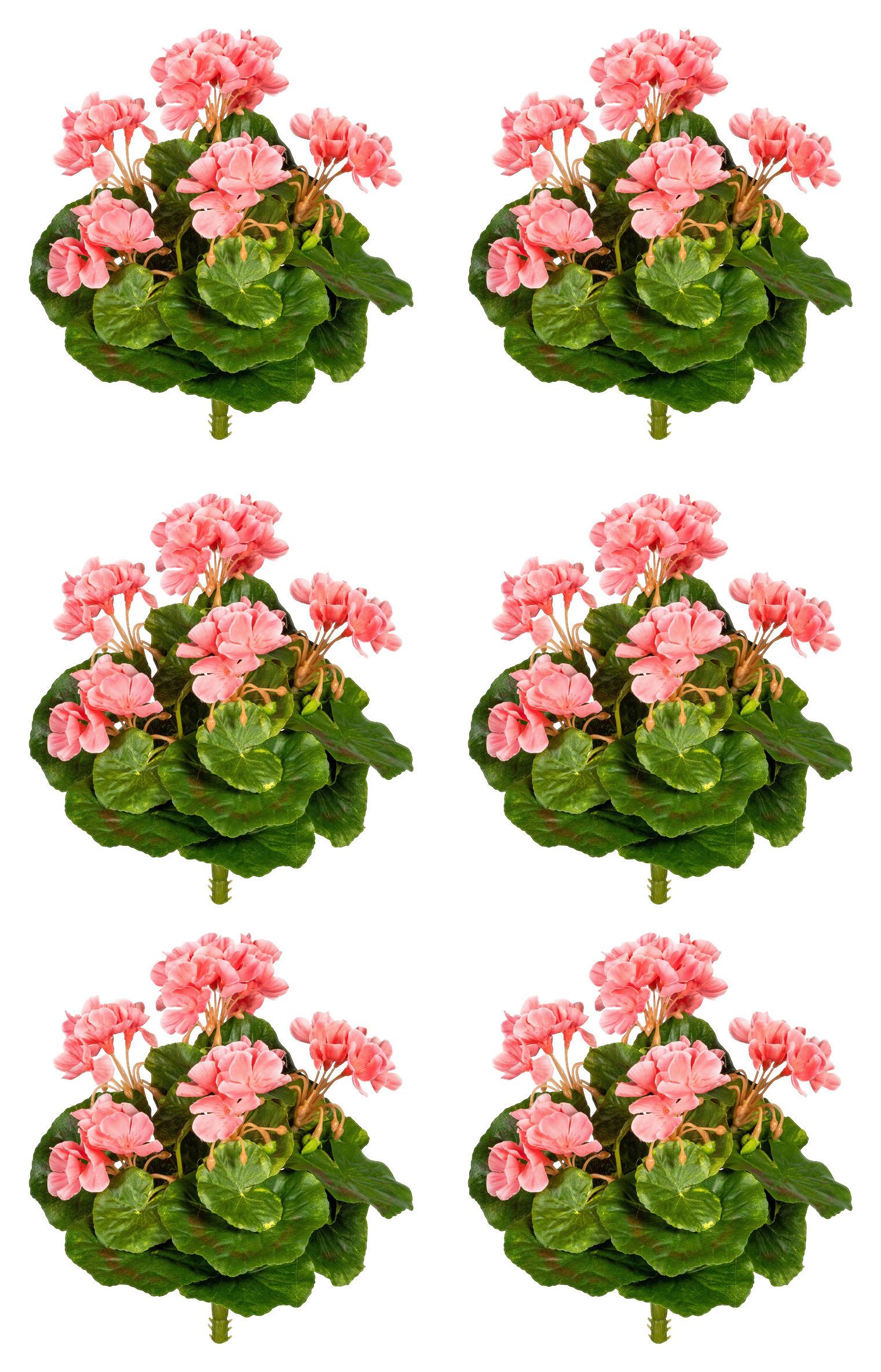 Kunstpflanze Blühpflanzen Rosa/Grün, 24 cm - Rosa/Grün, Design, Kunststoff (24cm) - P & B