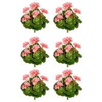 Kunstpflanze Blühpflanzen Rosa/Grün, 24 cm - Rosa/Grün, Design, Kunststoff (24cm) - P & B