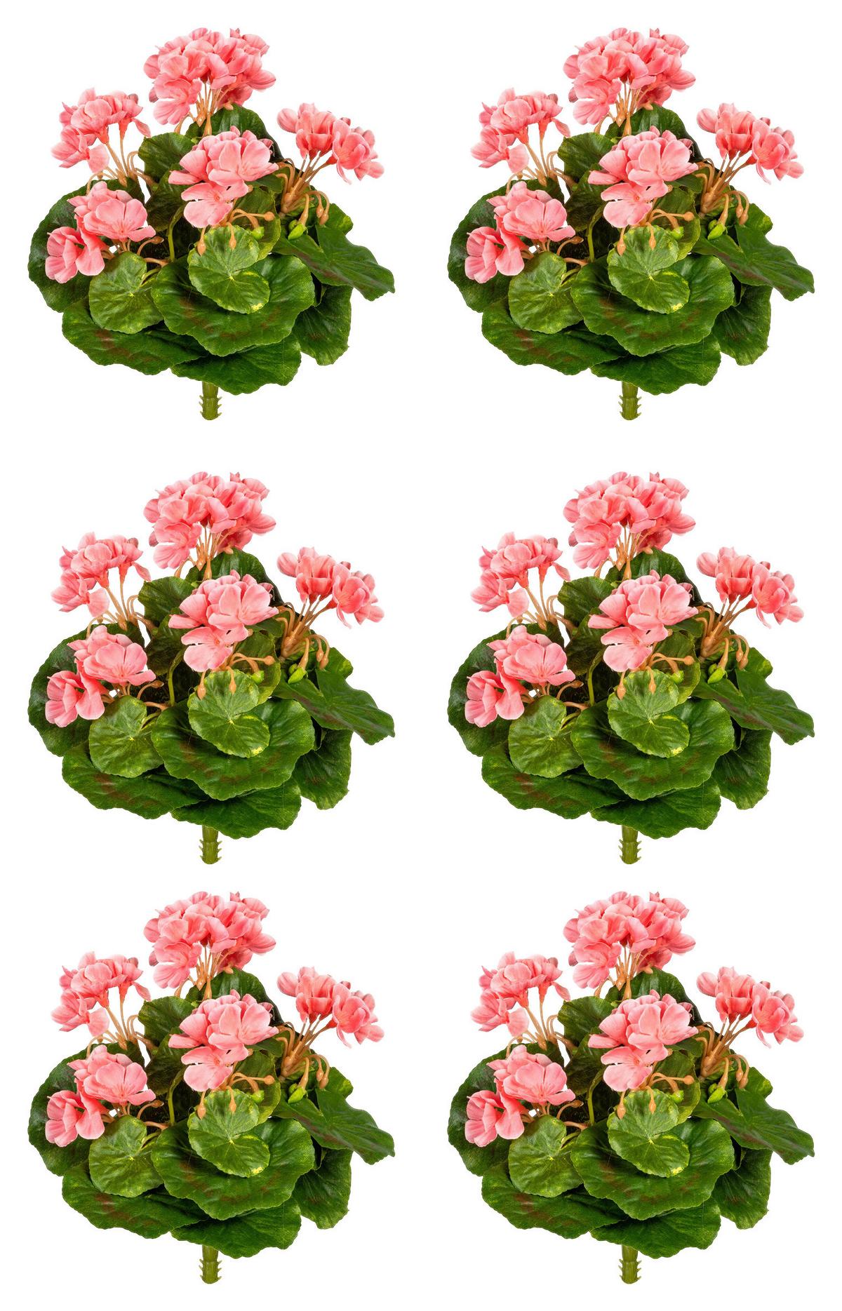 Kunstpflanze Blühpflanzen Rosa/Grün, 24 cm - Rosa/Grün, Design, Kunststoff (24cm) - P & B