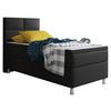 Boxspringbett Lederlook 90x210 Miami - Silberfarben/Schwarz, KONVENTIONELL, Leder/Textil (90/115/210cm) - MID.YOU