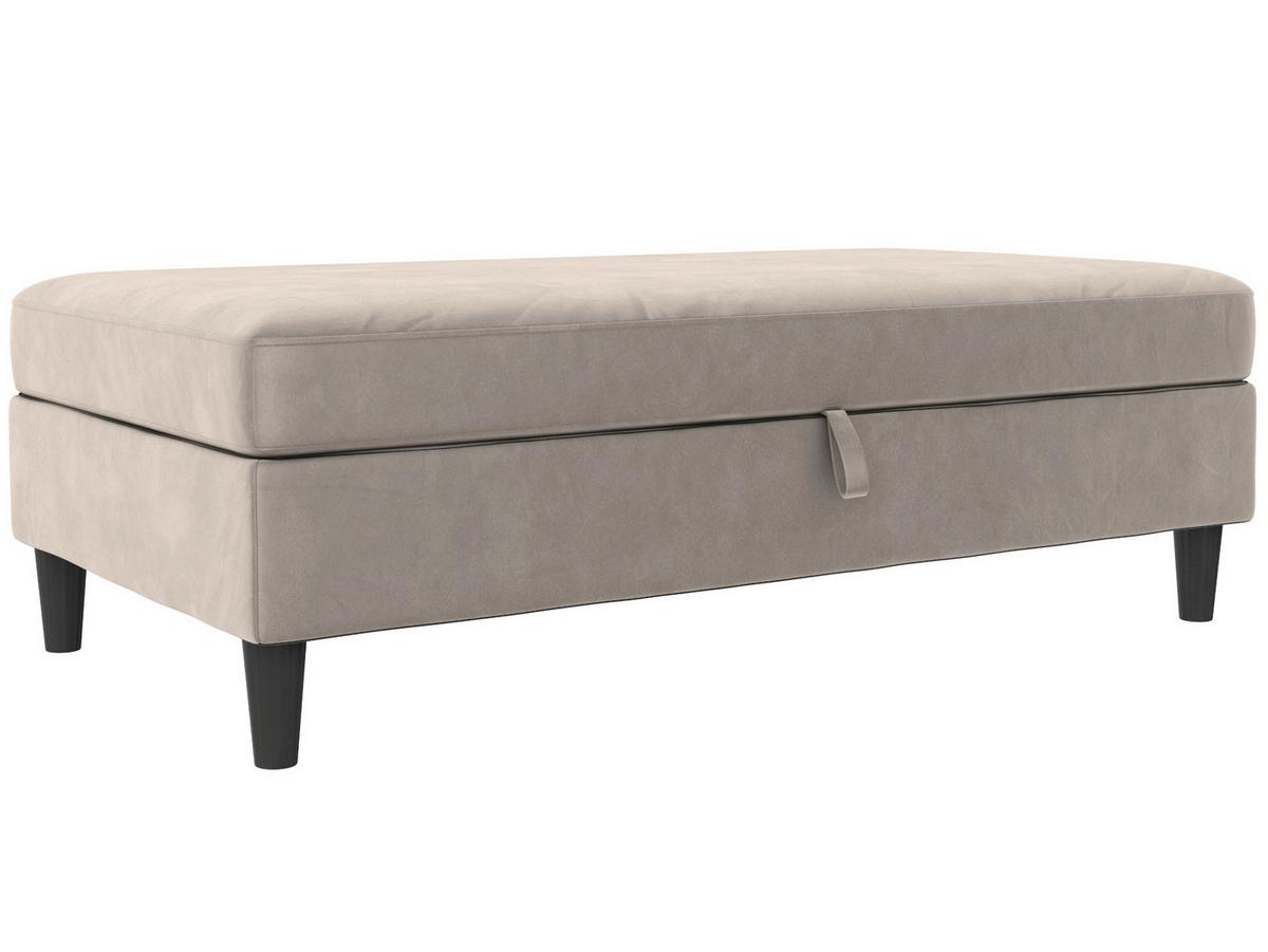 Hocker Hannover Taupe, mit Strauraum - Taupe/Schwarz, Basics, Textil (130/43/69cm) - Livetastic