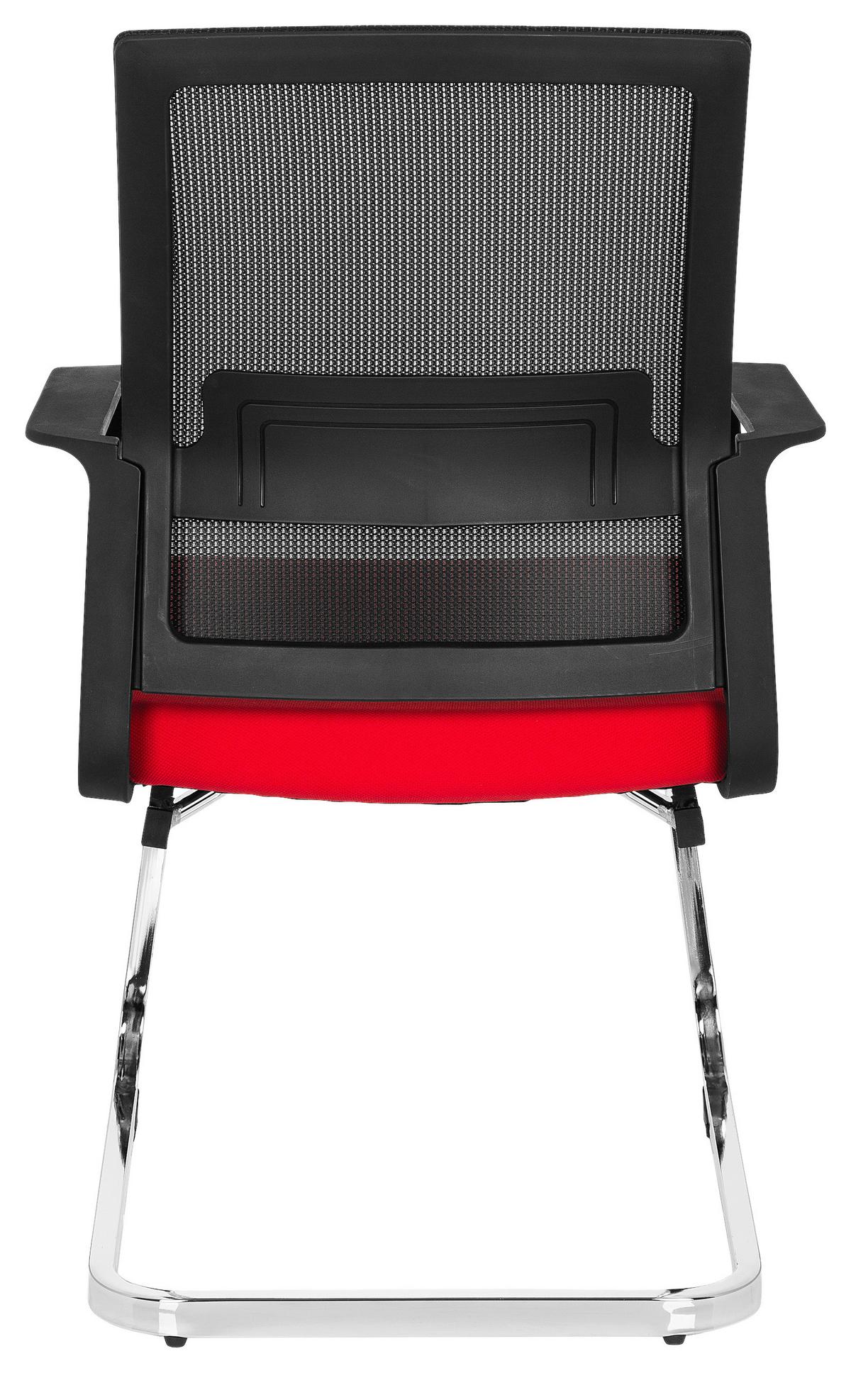 Besucherstuhl Inventor V Rot/Schwarz - Chromfarben/Rot, MODERN, Kunststoff/Textil (59/95/54cm) - MID.YOU