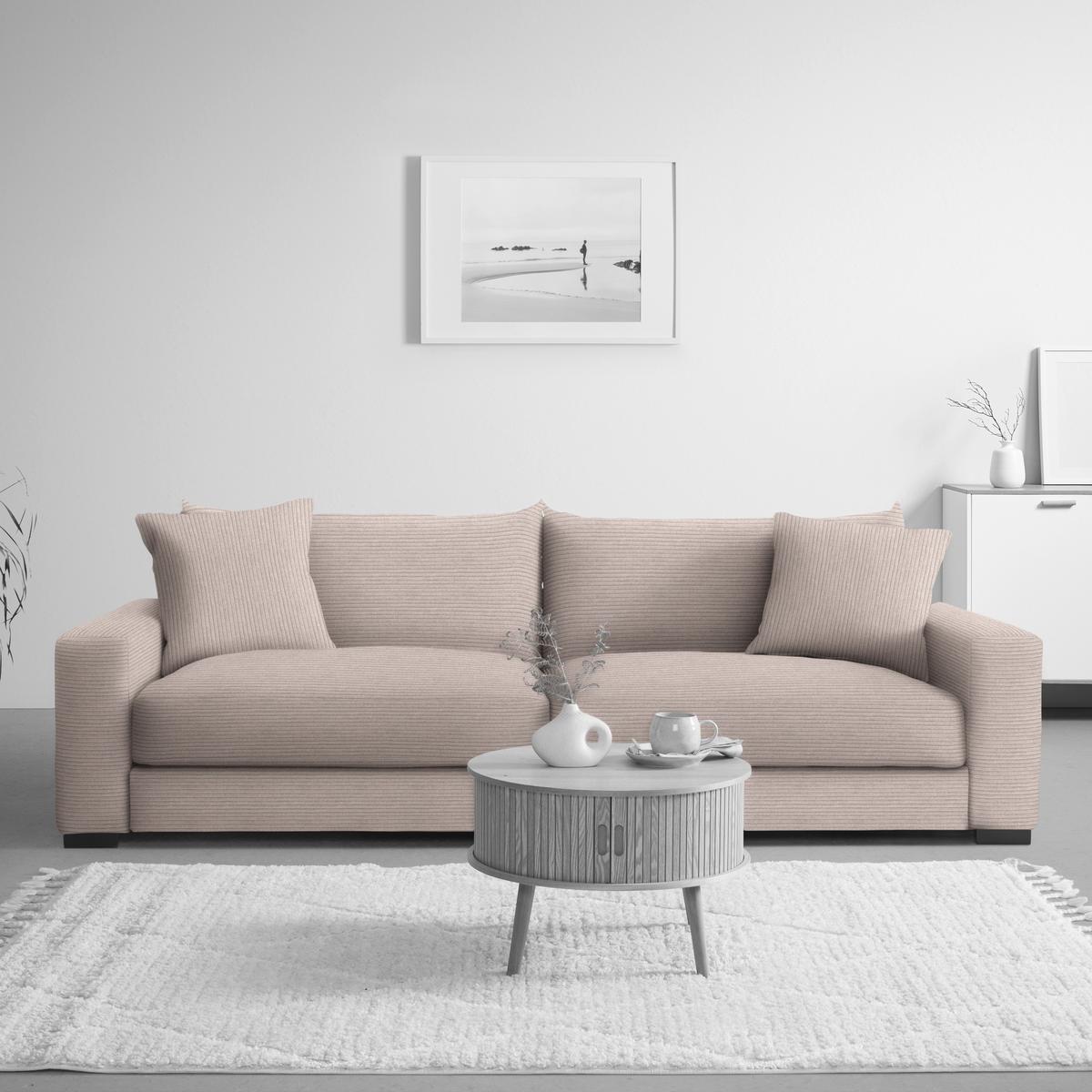Mega pohovka PEDRO 1200, růžový manšestr - růžová, Moderní, kov/dřevo (261/83/124cm) - Mömax