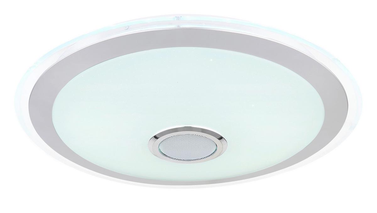 LED-Deckenleuchte 41371-24 - Chromfarben/Klar, KONVENTIONELL, Kunststoff/Metall (43/10,5cm) - Globo