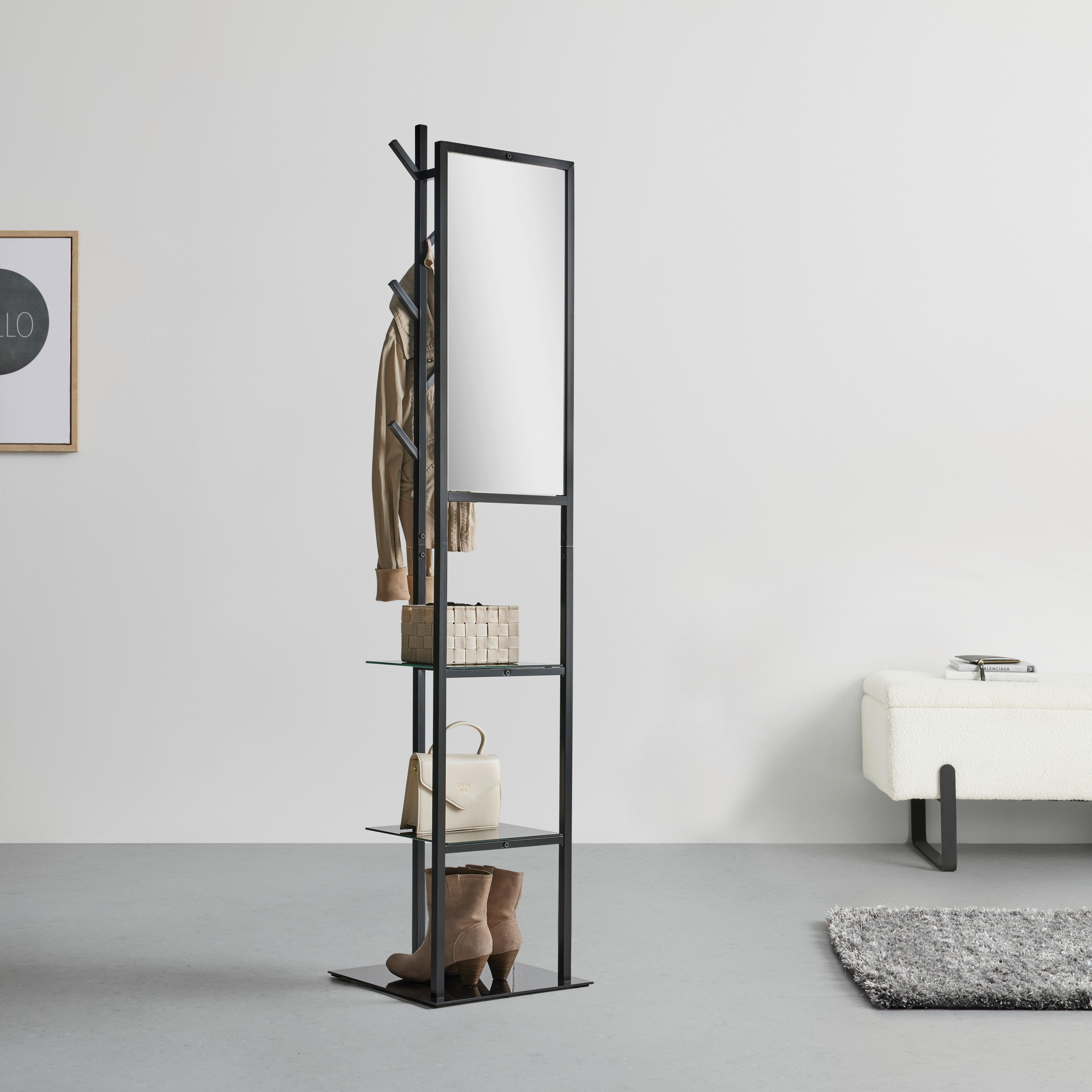VEŠIAK NA KABÁTY IMOLA -EXKLUSIV- - čierna, Modern, kov/sklo (40/182/40cm) - Mömax