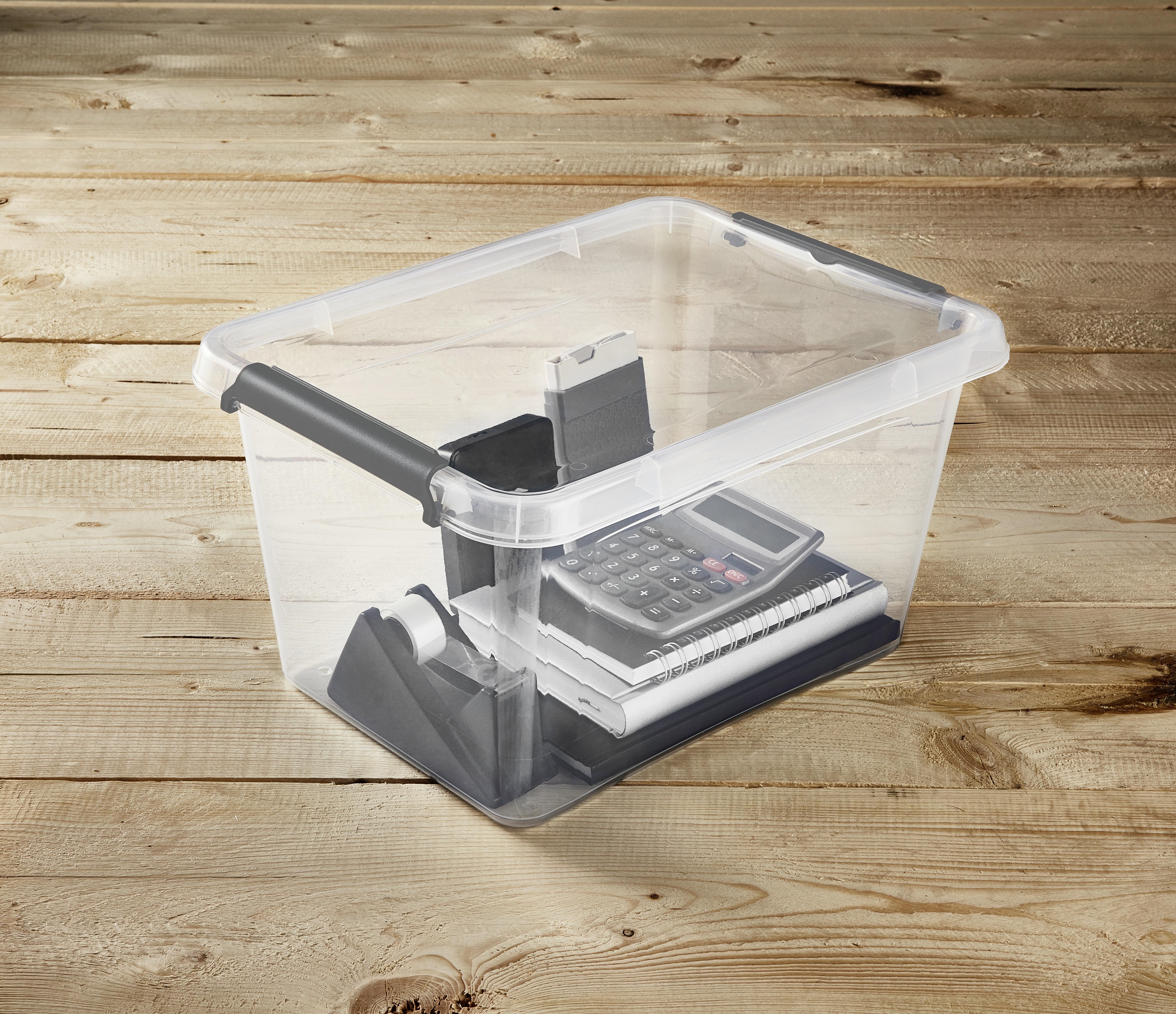 Aufbewahrungsbox Lara Mit Deckel Kunststoff 39x29x21 cm - Transparent, Basics, Kunststoff (39/29/21cm) - Homezone