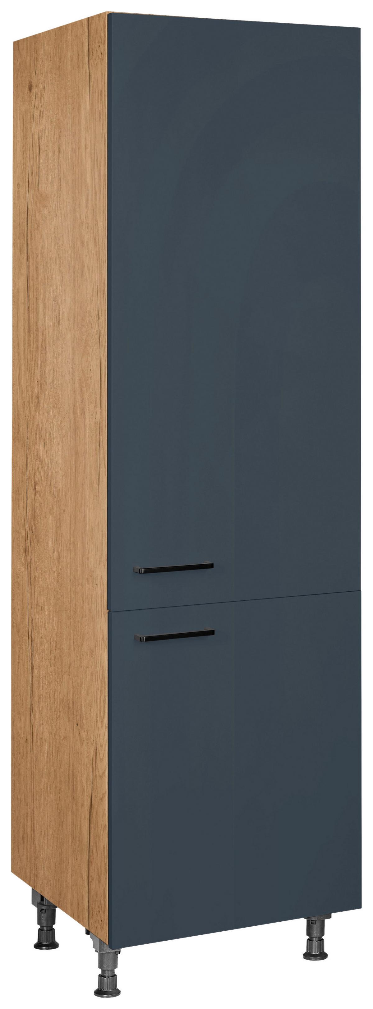 Geschirrschrank Easytouch - Blau/Eichefarben, MODERN, Holzwerkstoff (60/216,6/58cm) - Nobilia
