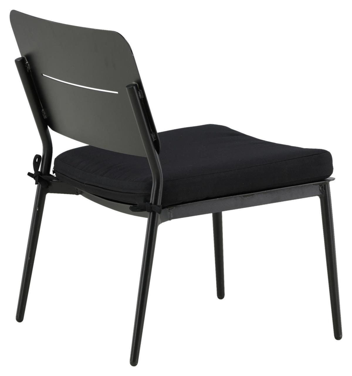 Loungesessel 2er-Set Lina aus Stahl - Schwarz, KONVENTIONELL, Textil/Metall (55/73/59cm) - Gardenson