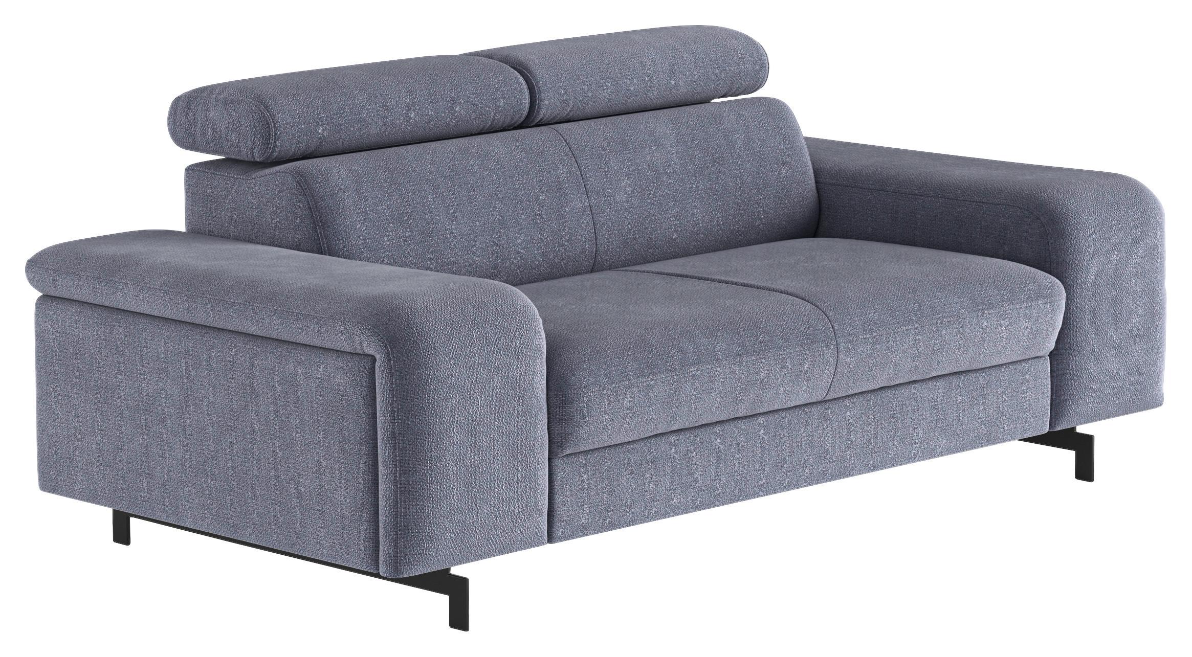 2-Sitzer-Sofa Emma Blau B: 198 cm - Blau/Schwarz, Textil (198/81/100cm) - MID.YOU