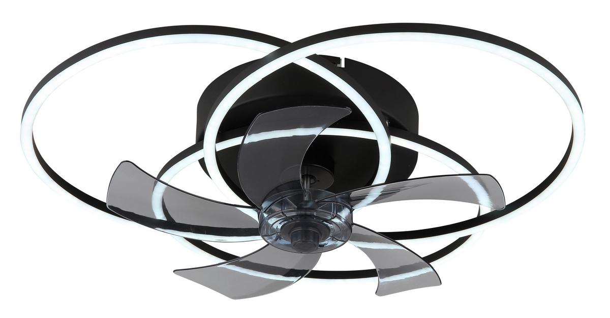 DECKENVENTILATOR 03645 ALIA - Hellgrau/Schwarz, Design, Kunststoff/Metall (58/17,5cm) - Globo
