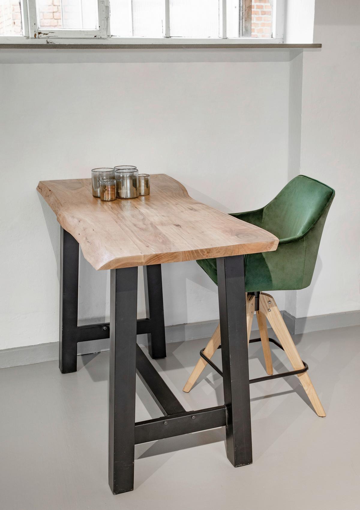 Barhocker Floyd Dunkelgrün, B: 53 cm - Dunkelgrün/Eichefarben, MODERN, Holz/Textil (53/55/100cm) - Livetastic