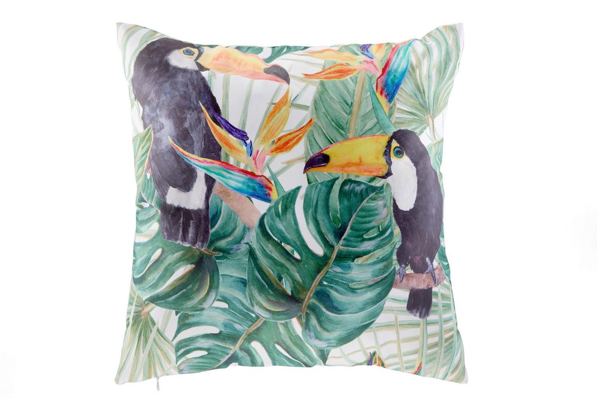 Outdoor-Kissen Jungle - Multicolor, MODERN, Textil (45/45cm) - Luca Bessoni