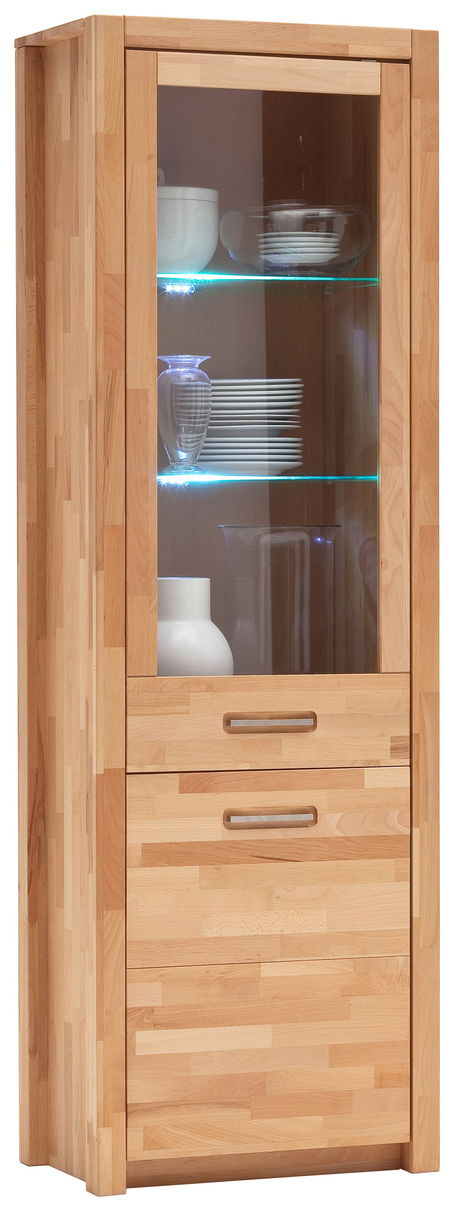 Vitrine Buchefarben, B: 66 Cm - Buchefarben, Design, Glas/Holz (66/203/40cm) - MID.YOU