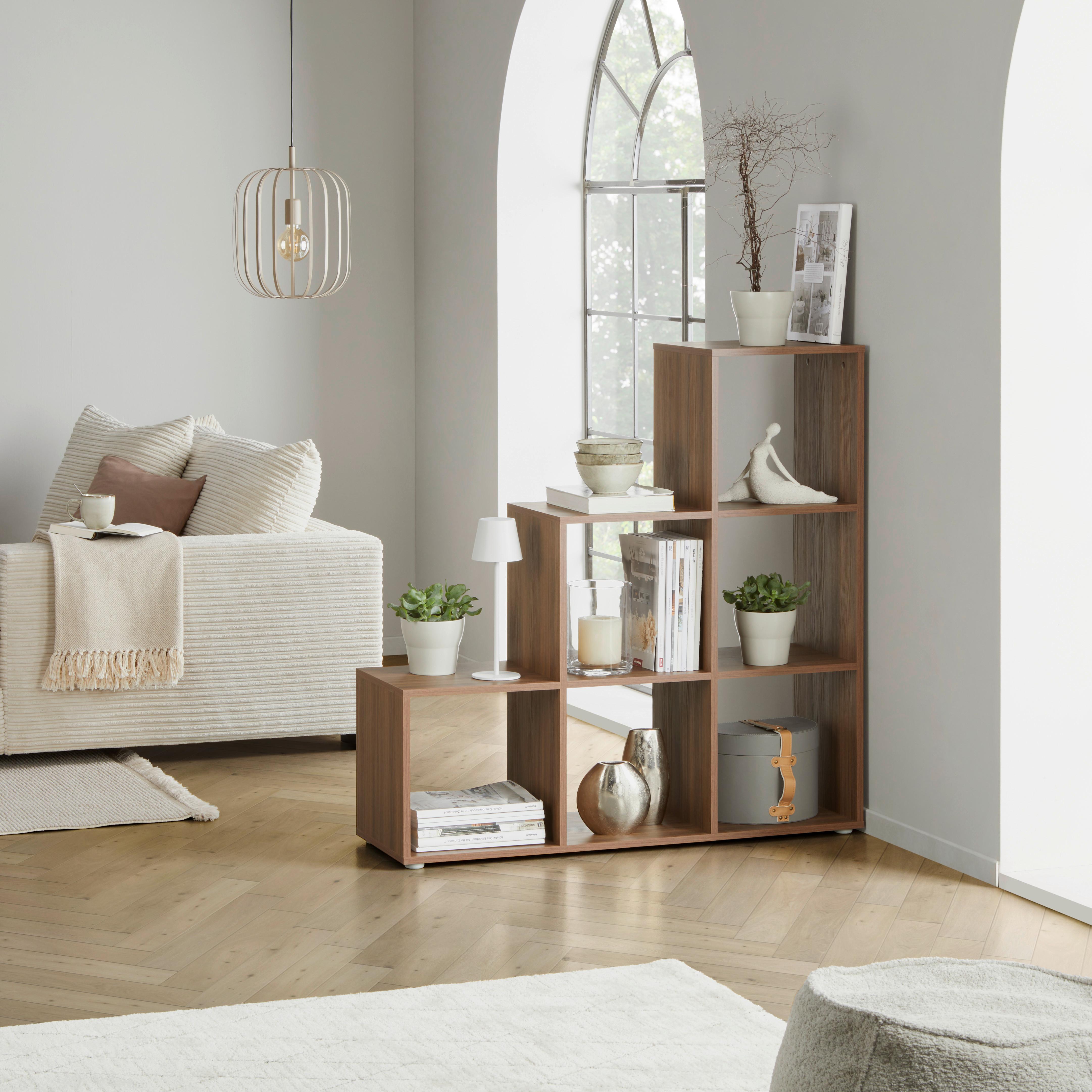 Raumteiler Pisa 3 - Walnussfarben, MODERN, Holzwerkstoff (112/113/35cm)
