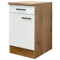 Küchenunterschrank Avila Eichefarben/Magnolie B: 50 cm - Eichefarben/Magnolie, KONVENTIONELL, Holzwerkstoff (50/85/57cm) - FlexWell